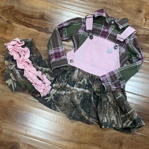 Outdoor kids bass pro shops & cabelas girls camo hunting bib-dress set